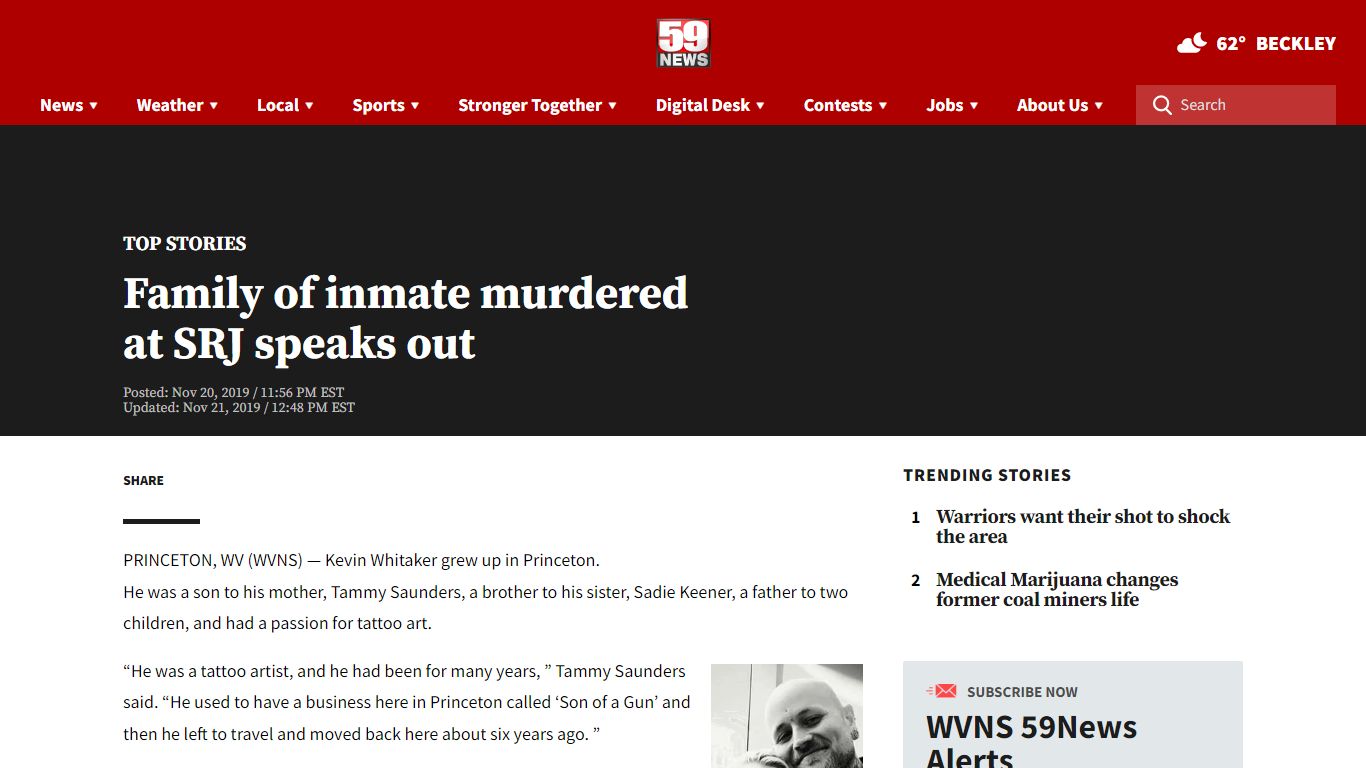 Family of inmate murdered at SRJ speaks out | WVNS